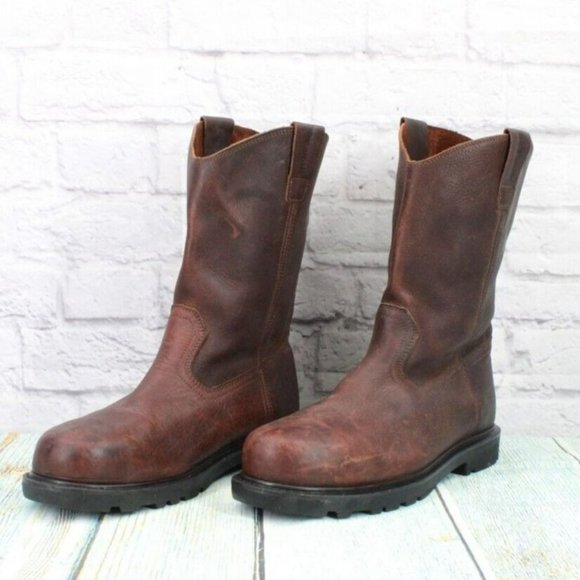 Men's Brown Leather Boots - Picture 2 of 9